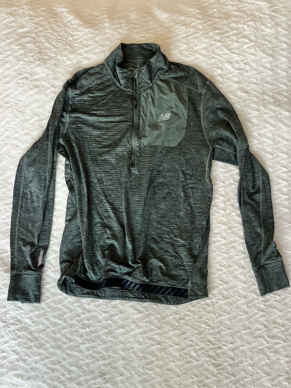 New Balance Men's Olive Green Half-Zip Athletic Pullover